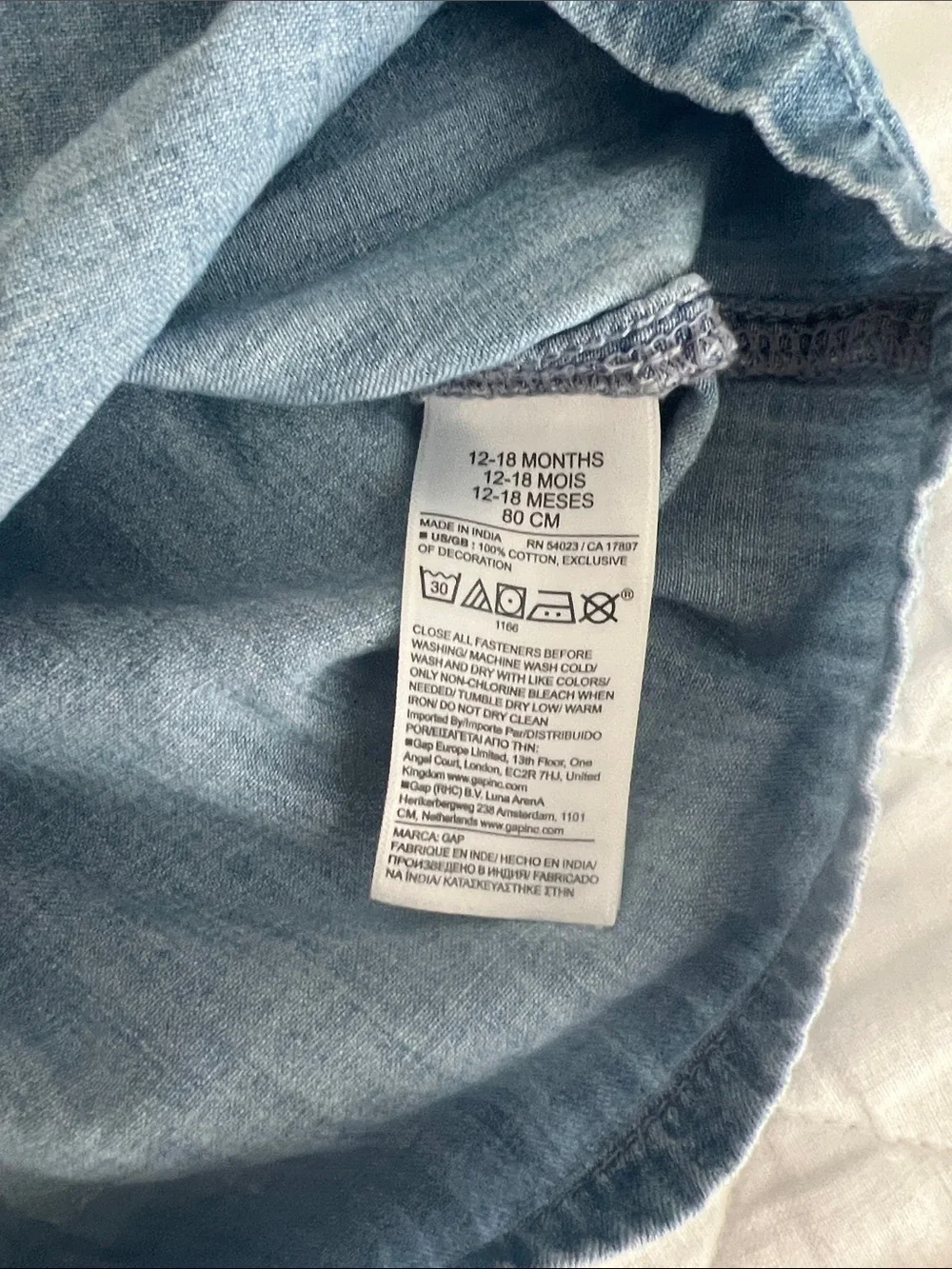 GAP Light Blue Denim Dress with Navy Bloomers